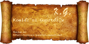 Komlósi Gusztáv névjegykártya