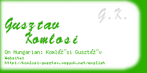 gusztav komlosi business card